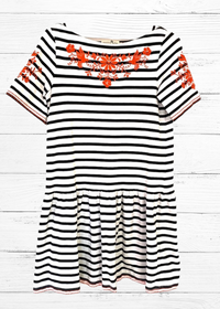Kate Spade *Broome Street Collection* Black/White Striped Shift Dress