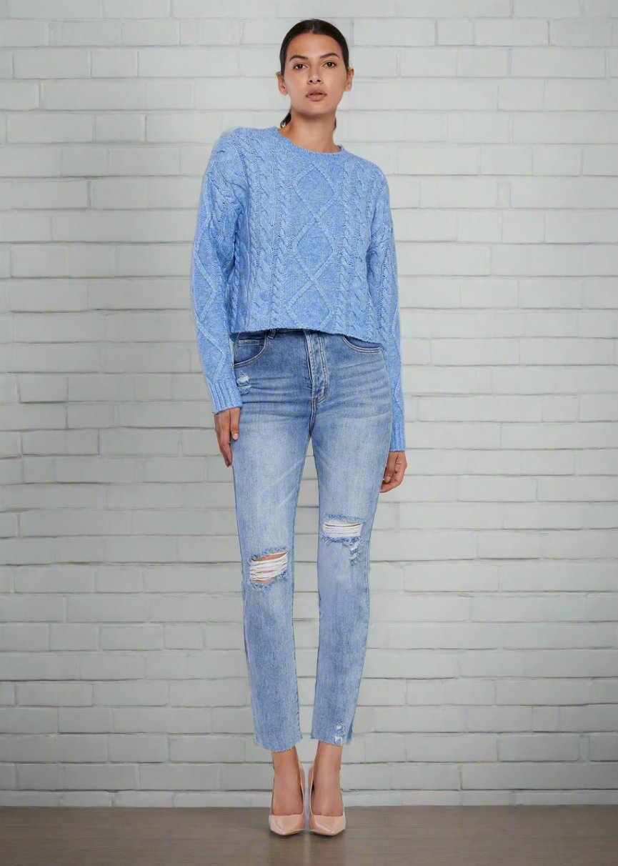 Rachel Parcell Cable-Knit Cropped Sweater