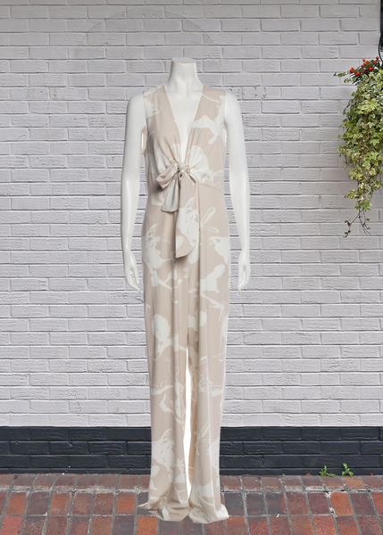 Halston heritage gold jumpsuit hotsell