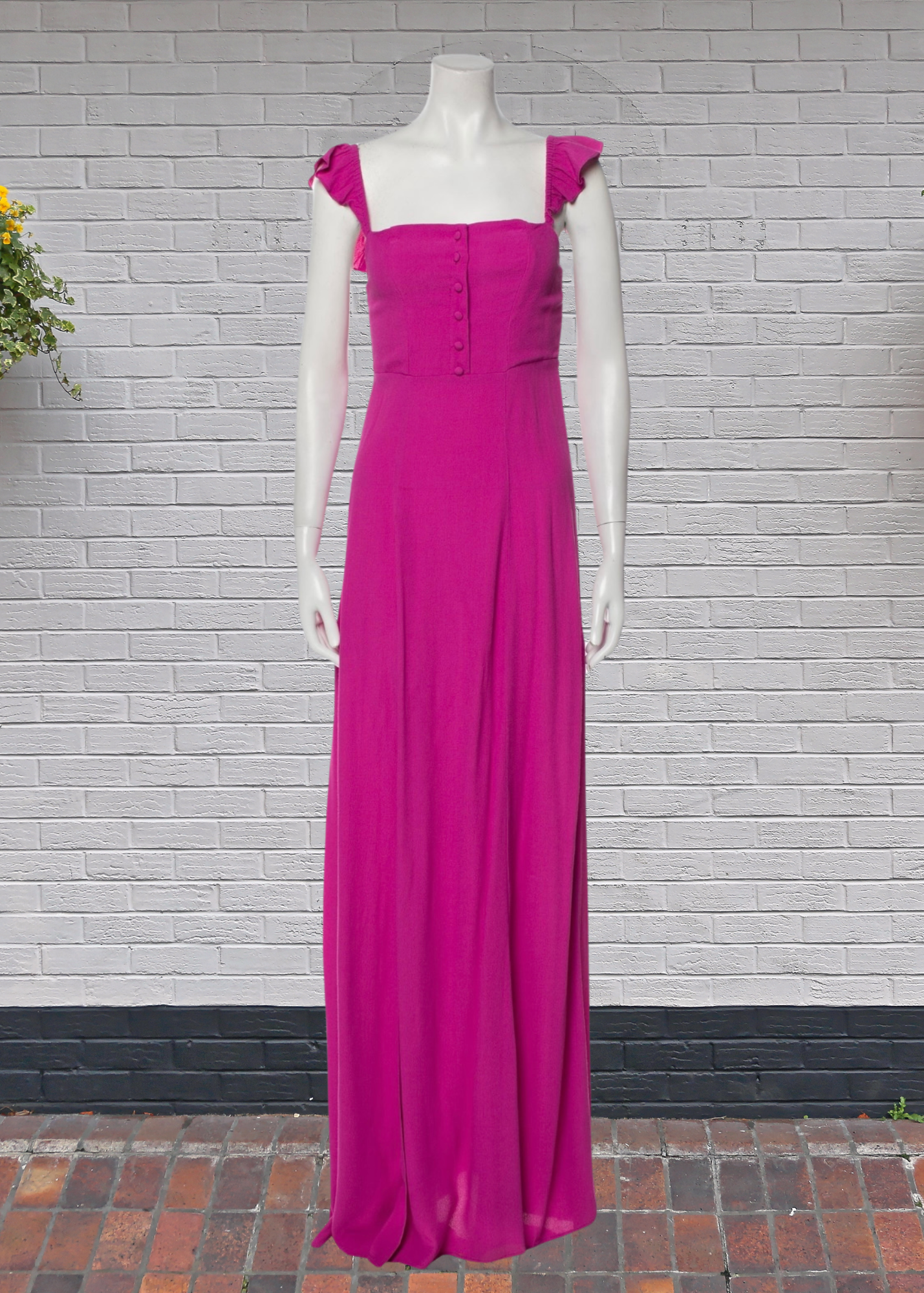 Flynn Skye 'Cara' Square Neckline Ruffle Maxi Dress