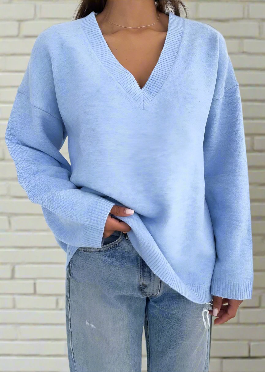 Rumored 'Hunter' Blue V-Neck Ultra Soft Sweater