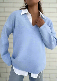 Rumored 'Hunter' Blue V-Neck Ultra Soft Sweater