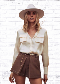 Alexis 'Montrose' Ivory Silk Button-Up Blouse