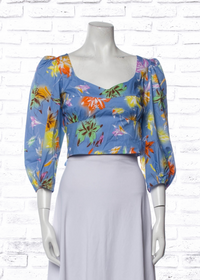 Tanya Taylor 'Aileen' Floral Print Crop Top