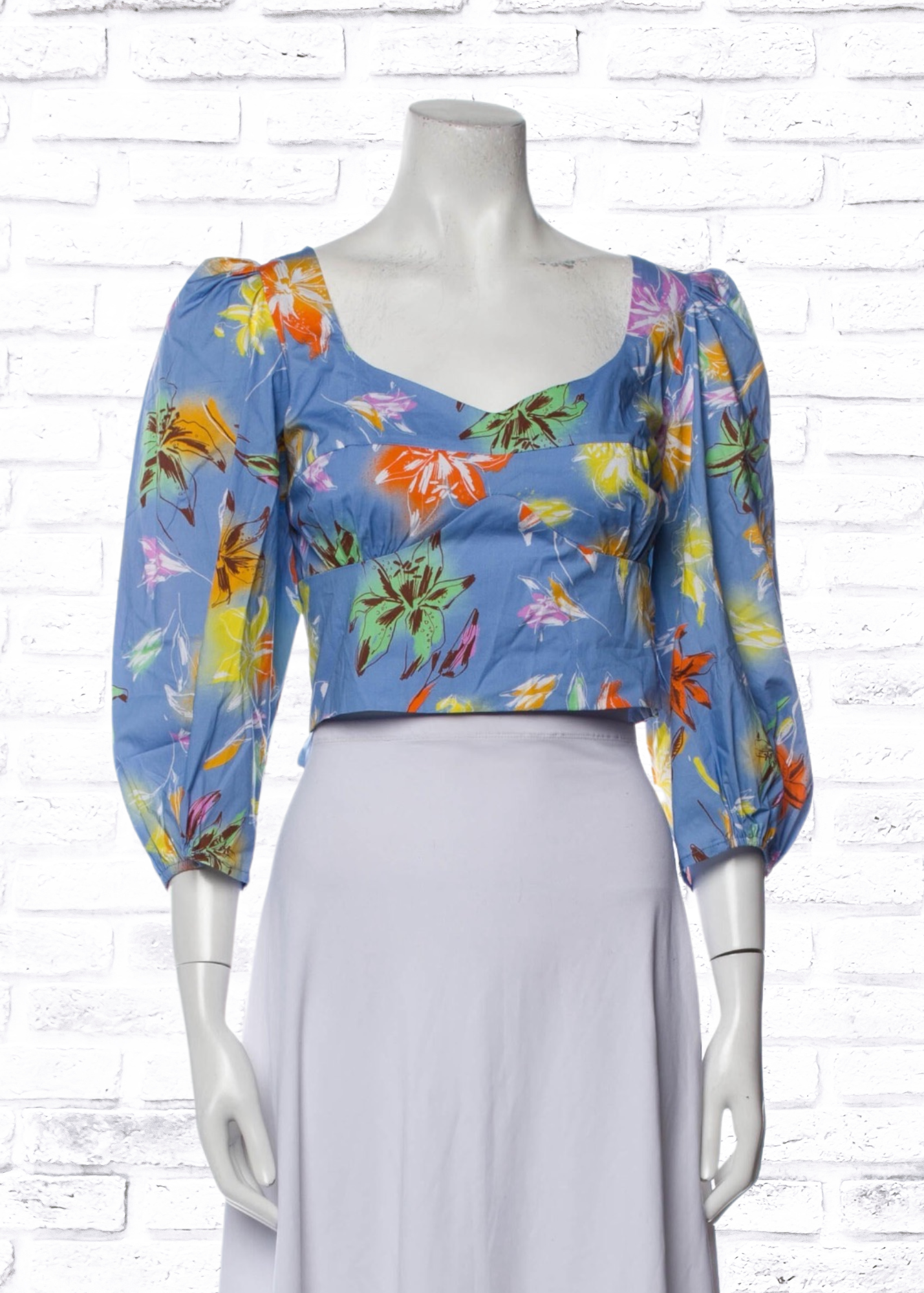 Tanya Taylor 'Aileen' Floral Print Crop Top