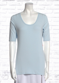 White + Warren Cotton Modal Scoop Neck Short Sleeve Top