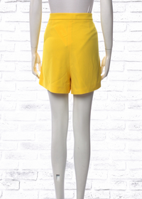 Kenzo Canary Yellow High-Waisted Tailored Mini Shorts