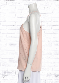 Tibi Laser-Cut Racerback Top in Blush