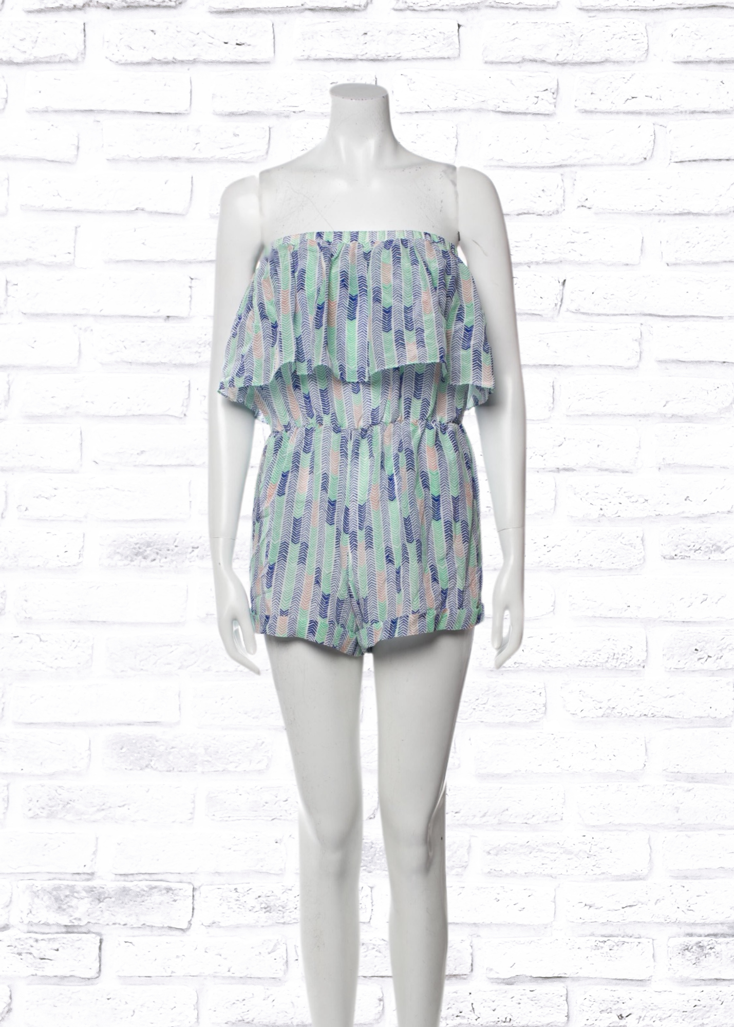 Lemlem 'Gigi' Silk Chevron-Printed Romper