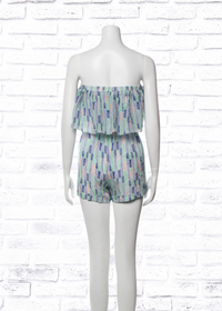 Lemlem 'Gigi' Silk Chevron-Printed Romper