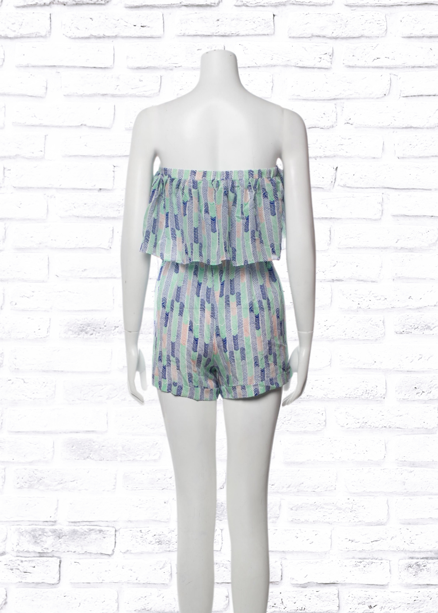 Lemlem 'Gigi' Silk Chevron-Printed Romper