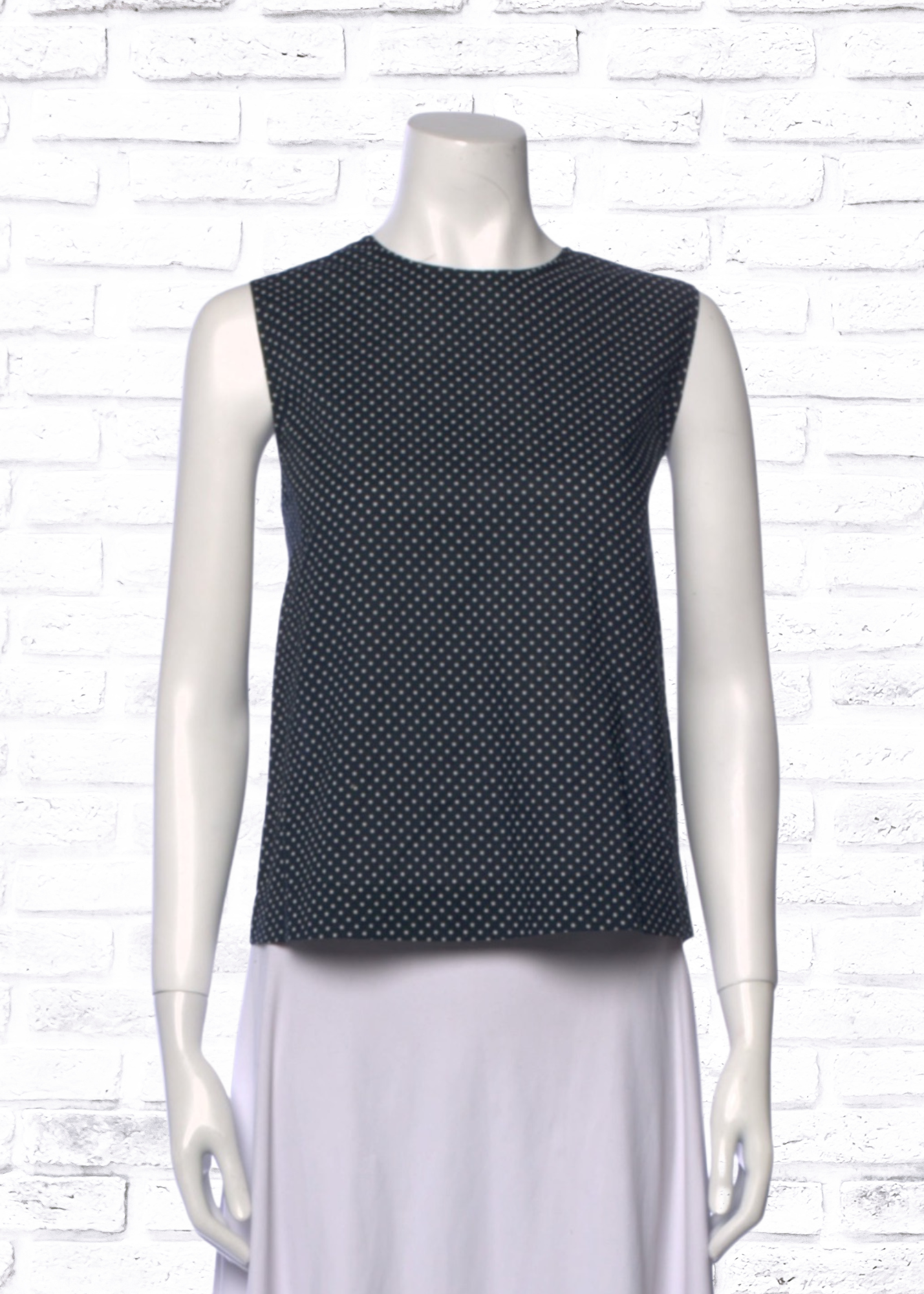 Jenni Kayne Navy Polka Dot Button-Back Top