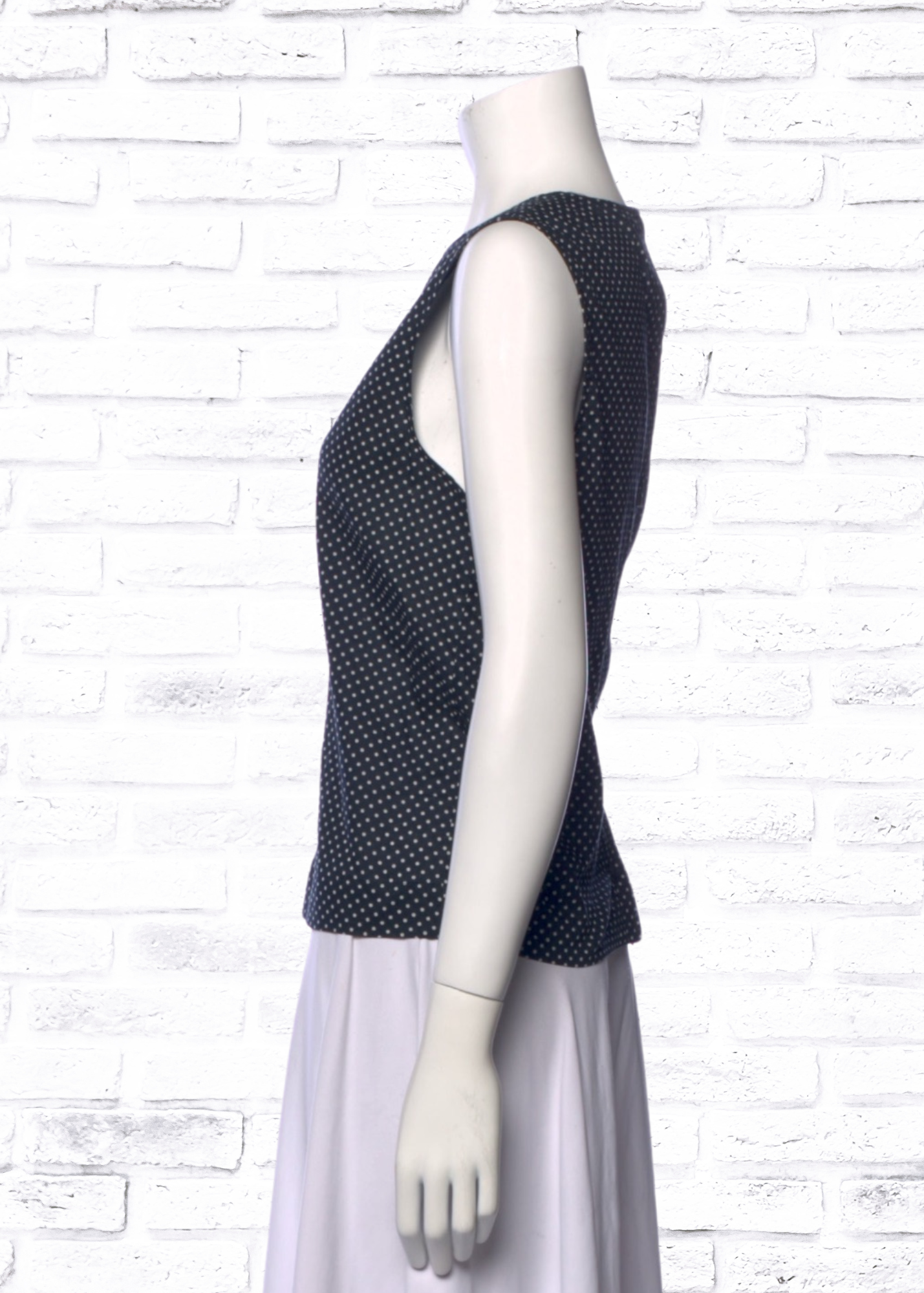 Jenni Kayne Navy Polka Dot Button-Back Top