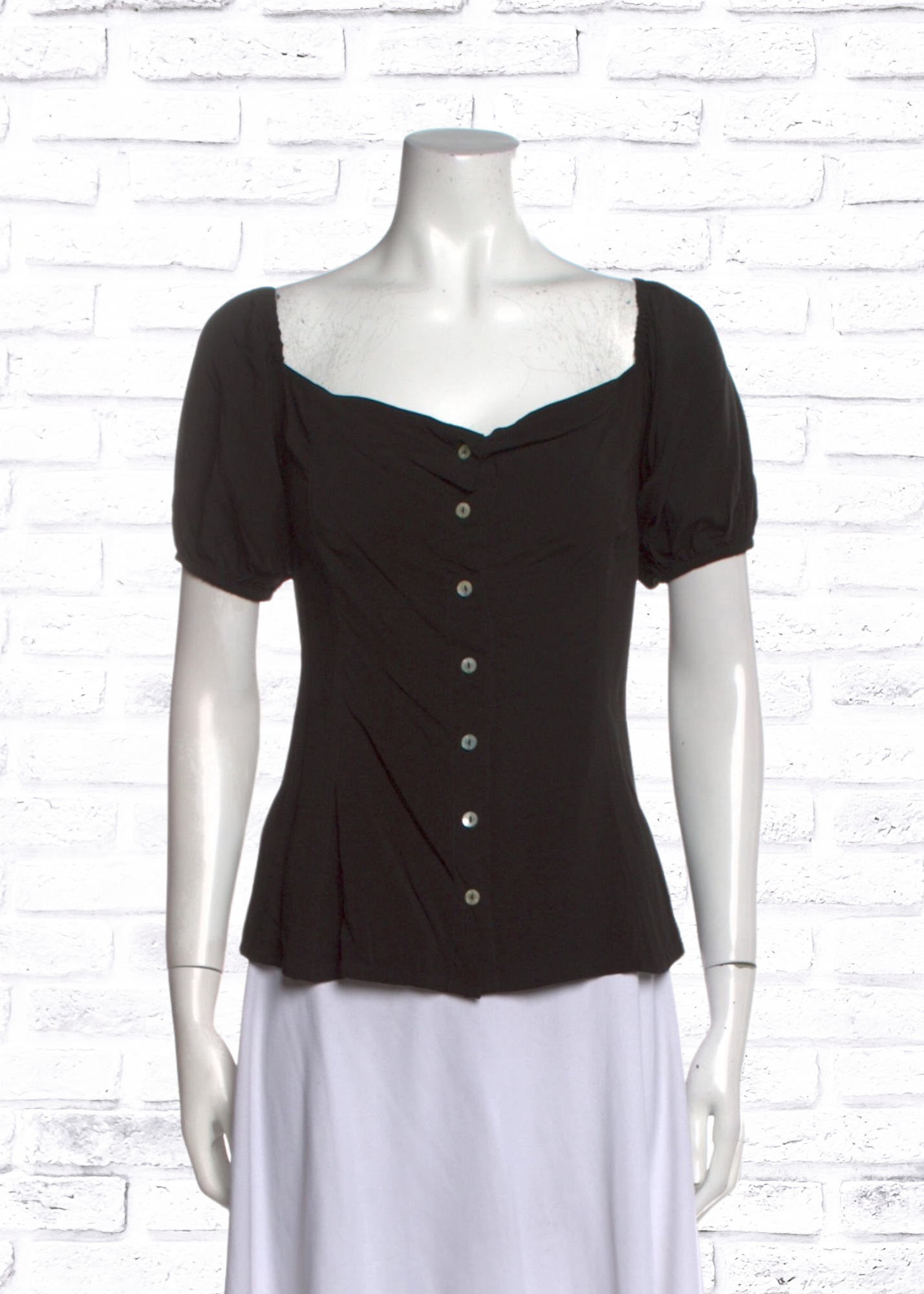 Verandah Classic Black Versatile Peasant Top