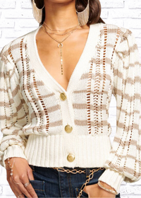 Ramy Brook 'Alan' Cardigan Striped Sweater