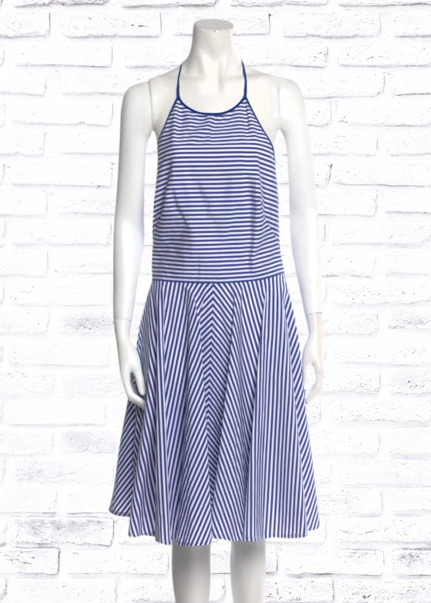 Michael Kors Collection Striped Poplin Halter Dress