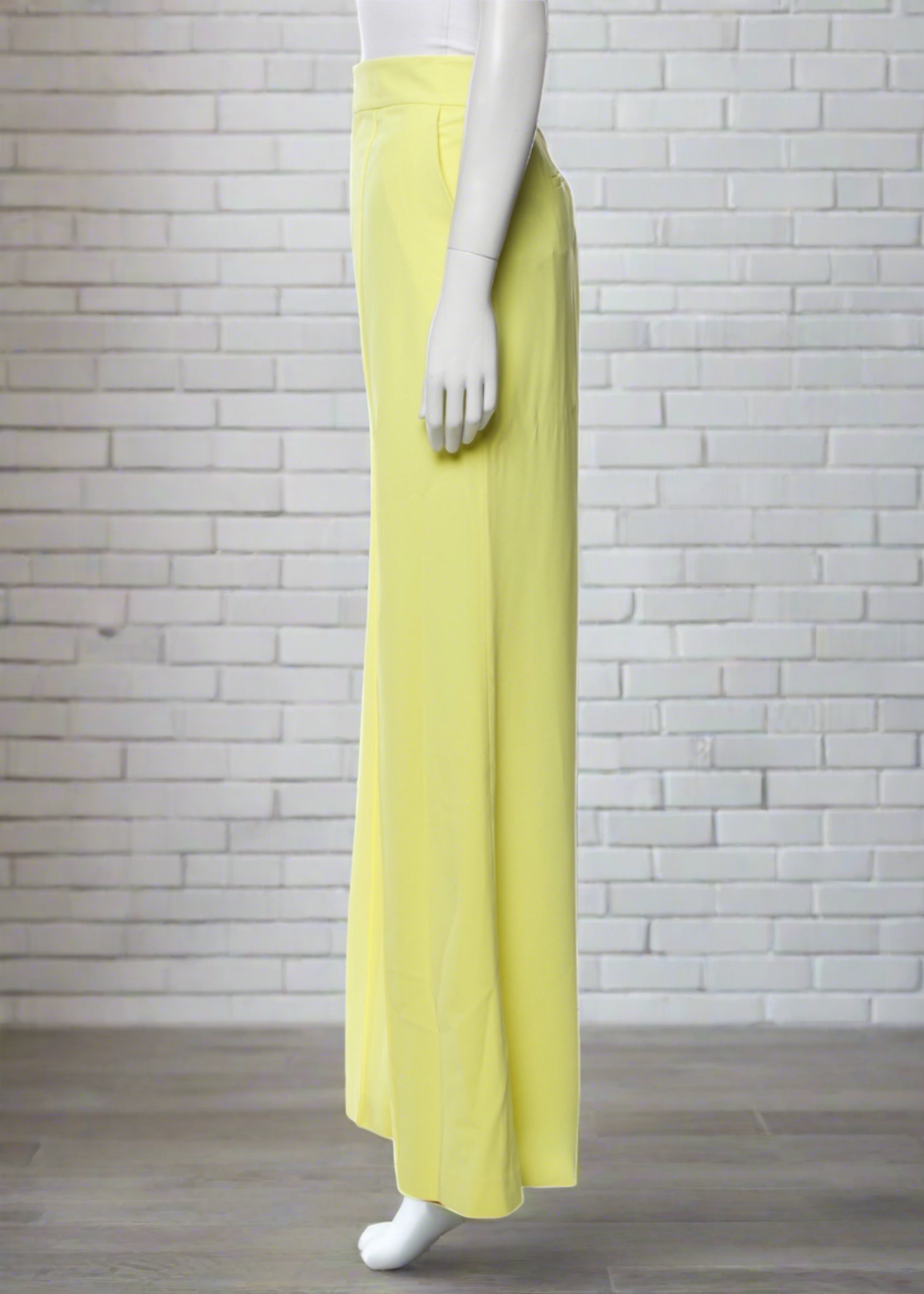 Alice + Olivia 'Deanna' High-Waisted Pants in Lemon Sorbet