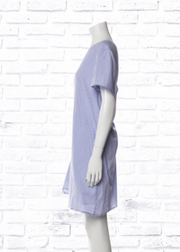 Tibi Blue Striped Cotton Mini Tent Dress