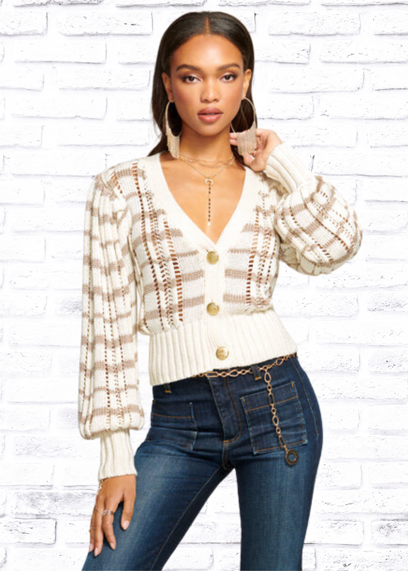 Ramy Brook 'Alan' Cardigan Striped Sweater