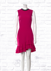 Rebecca Vallance 'Delilah Frill' Magenta Mini Dress