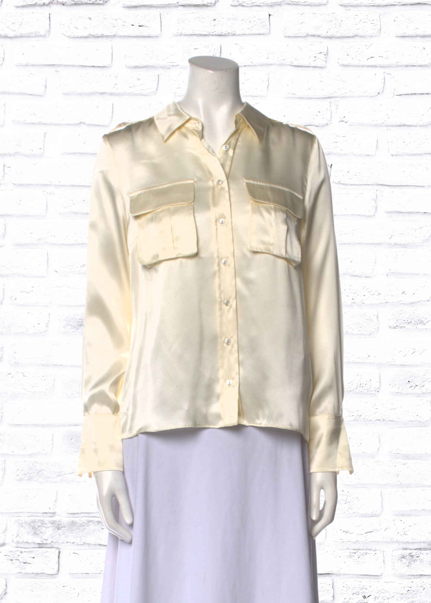 Alexis 'Montrose' Ivory Silk Button-Up Blouse