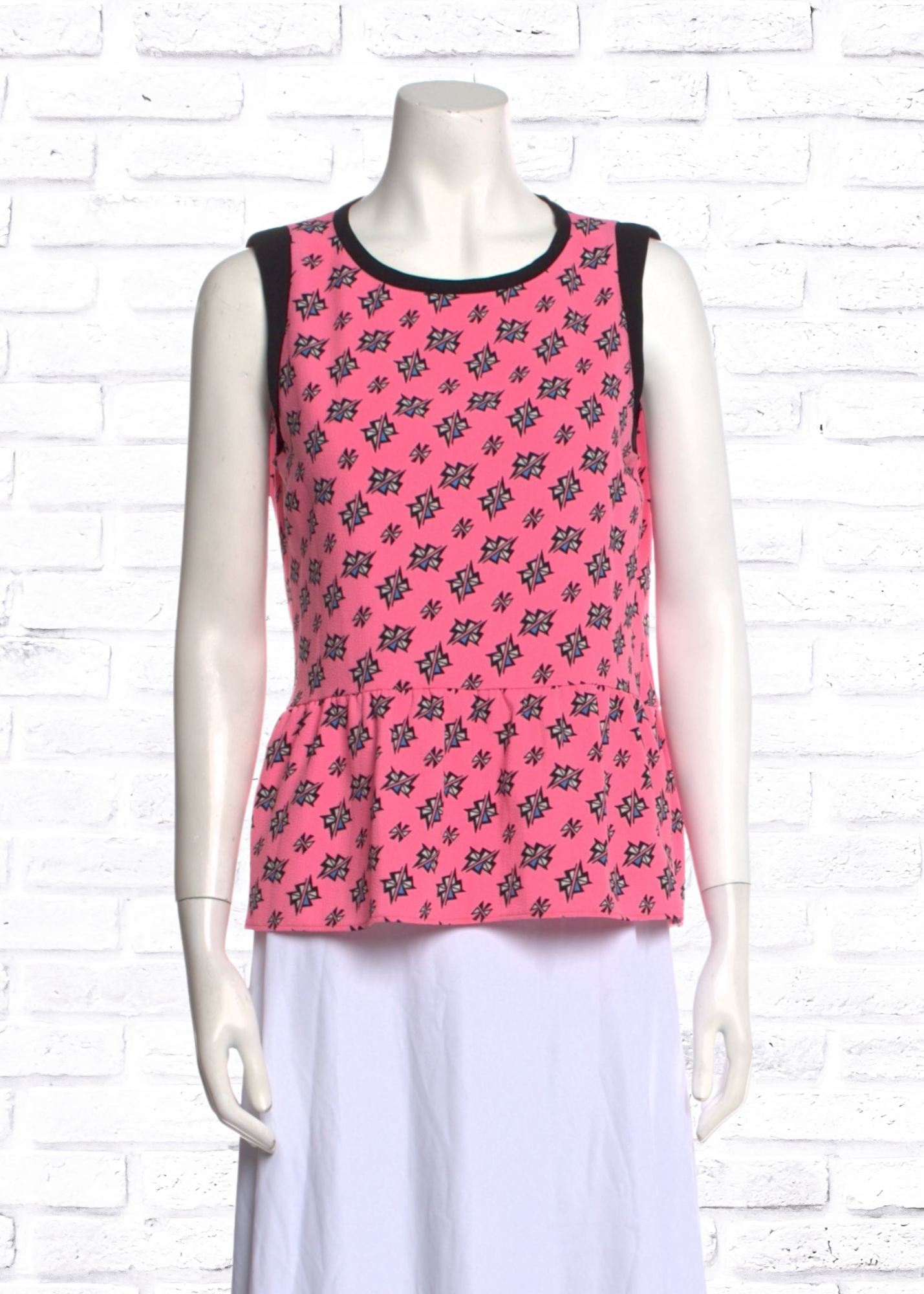 Sandro Paris Pink Printed Peplum Top