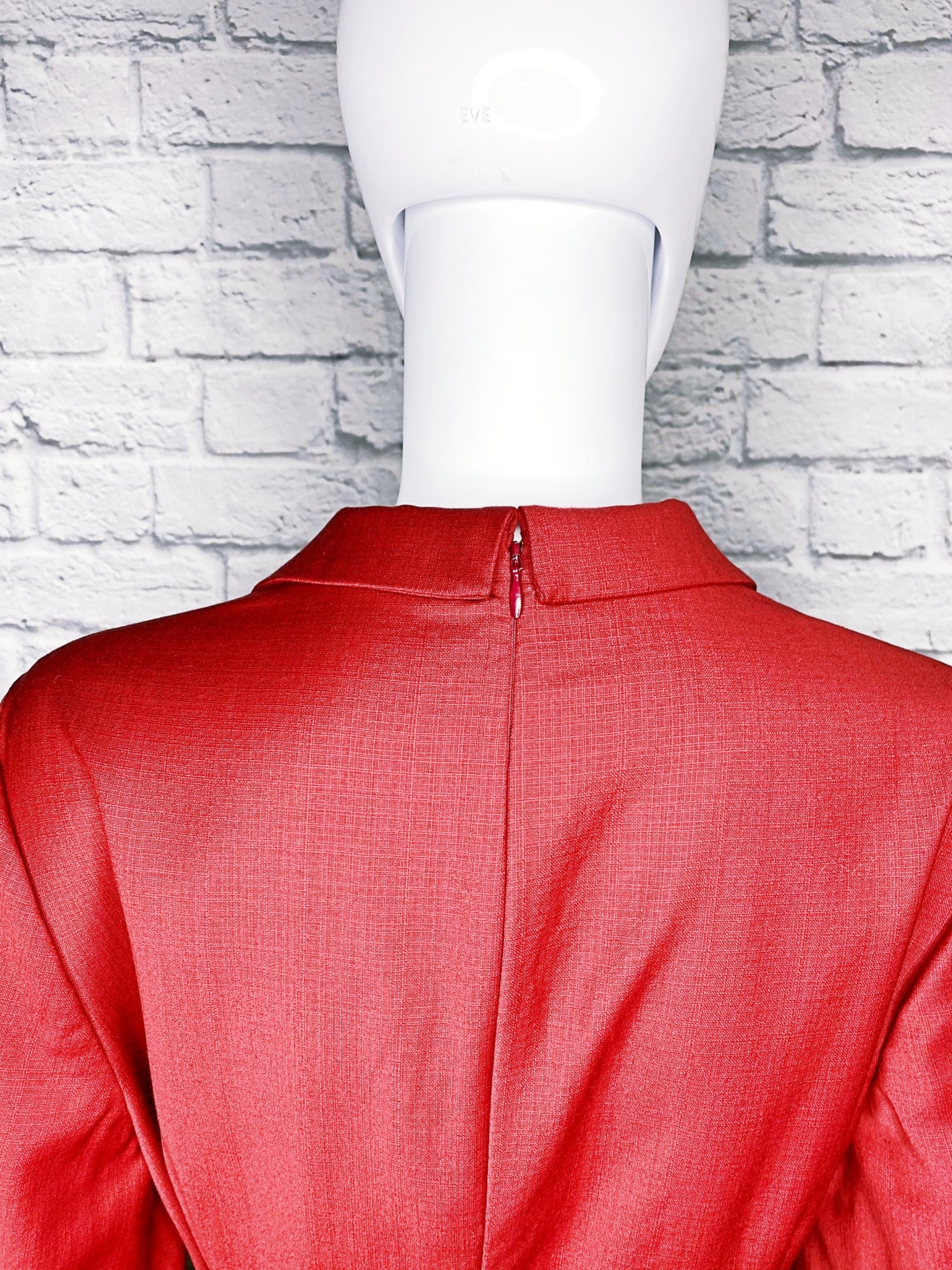 Emilia Wickstead Virgin Wool Burgundy Belted Jumpsuit