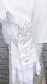 Carolina Herrera Vintage Bow-Accented Button Up Blouse