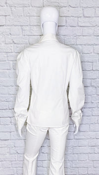 Carolina Herrera Vintage Bow-Accented Button Up Blouse