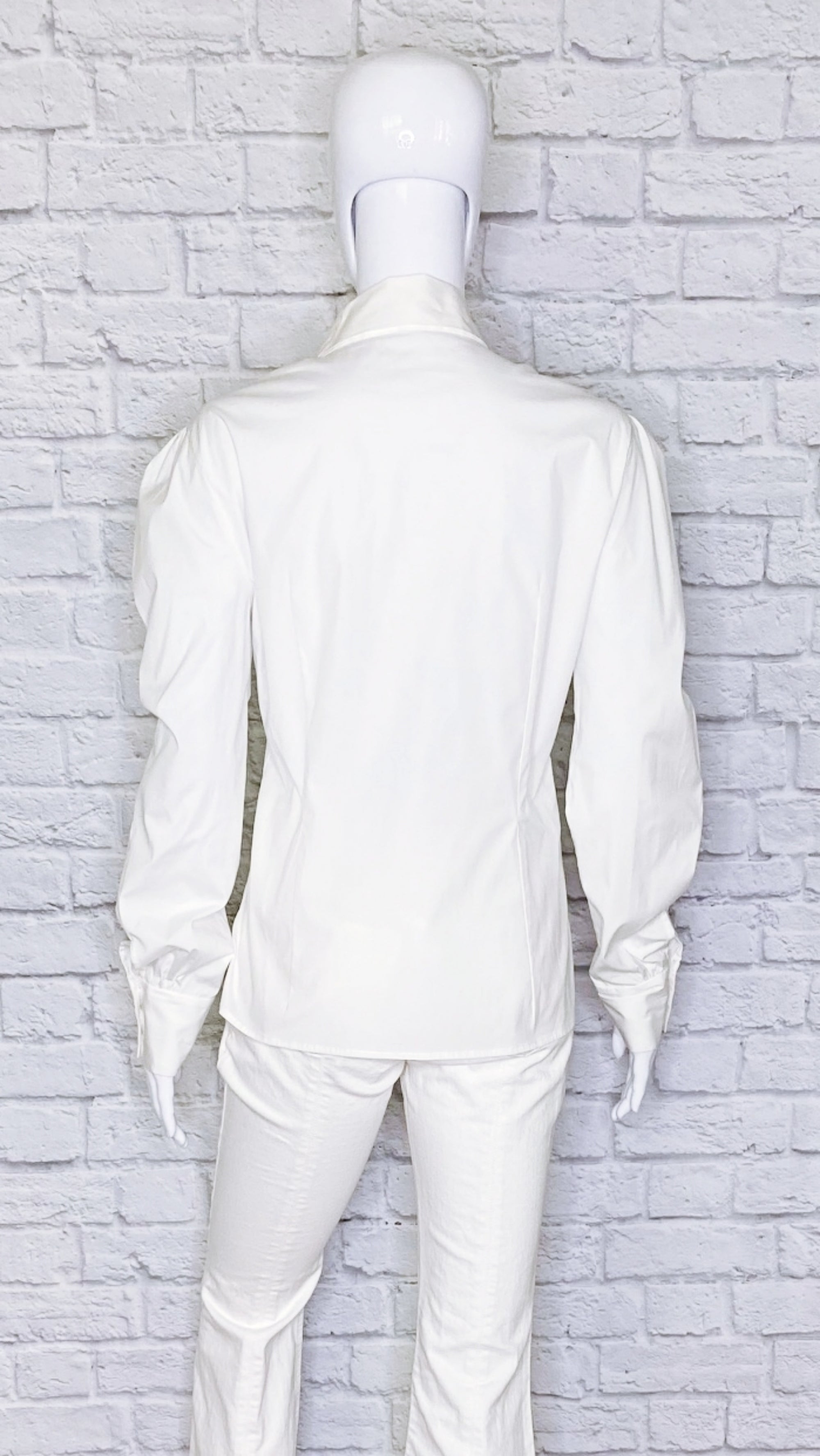 Carolina Herrera Vintage Bow-Accented Button Up Blouse