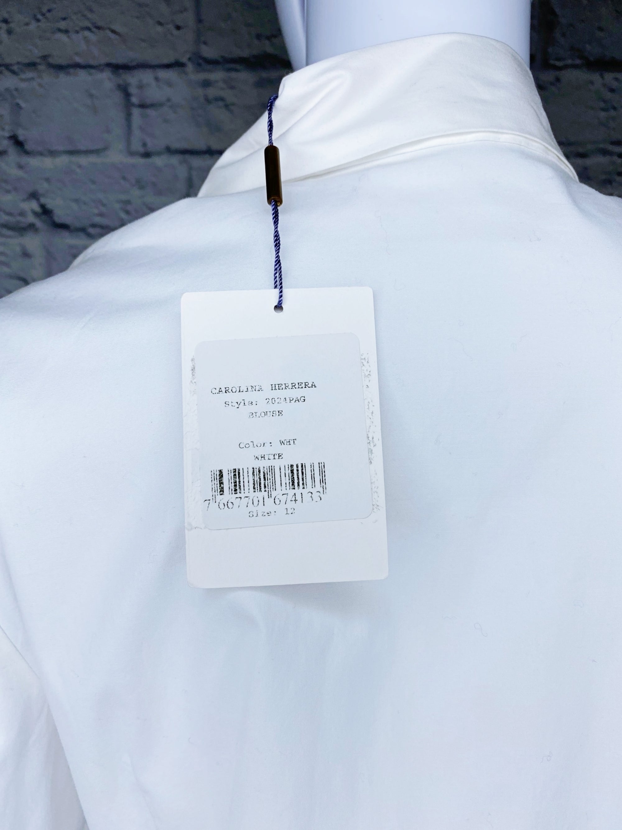 Carolina Herrera Vintage Bow-Accented Button Up Blouse