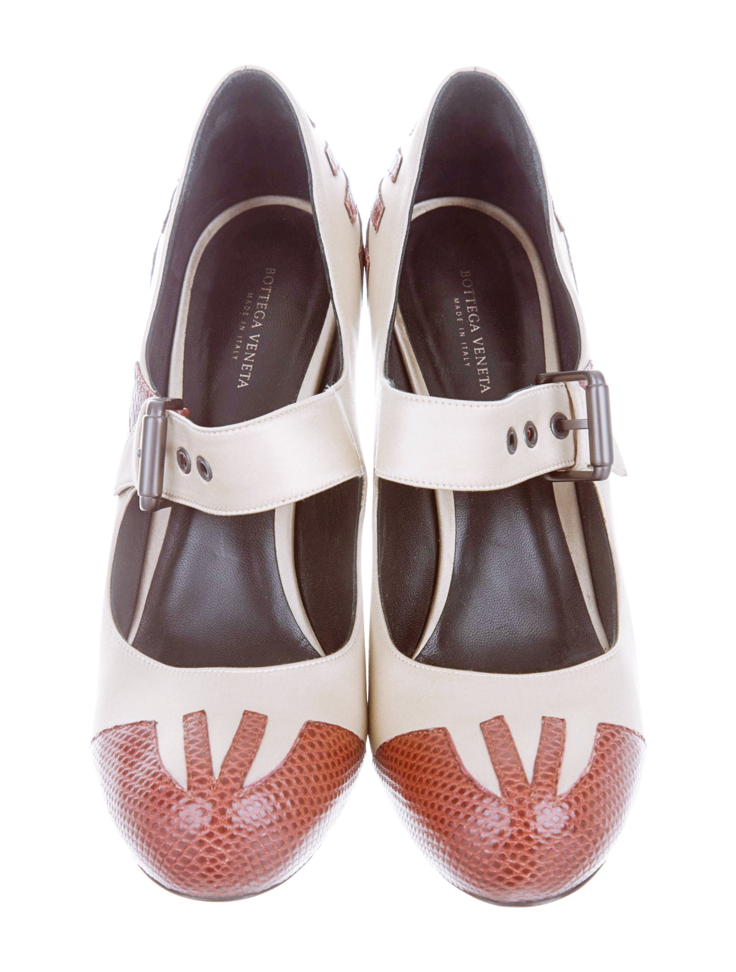 Bottega Veneta Satin/Leather 'Mary Jane' Pumps