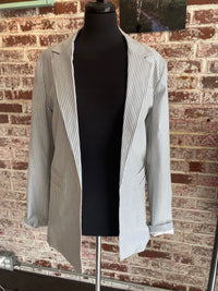 Piazza Sempione 'Giacca Panna' Striped Lightweight Virgin Wool Blazer