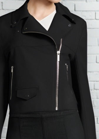 Helmut Lang Black Cotton Moto Biker Jacket Simply Audrey