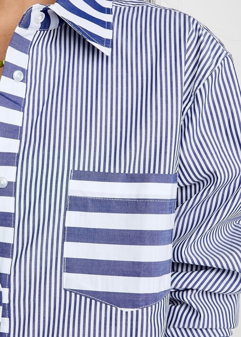 Solid & Striped Classic Colorblock Striped Oxford Tunic