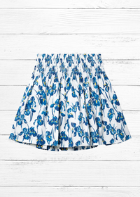 Jason Wu Iris Print Cotton Mini Shirt with Smocked Waist