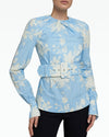 Safiyaa 'Madeline' Floral Rose Cotton Belted Blouse