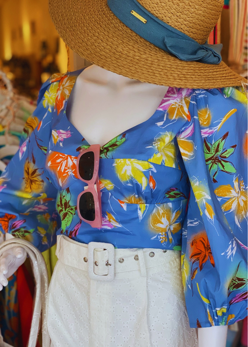 Tanya Taylor 'Aileen' Floral Print Crop Top