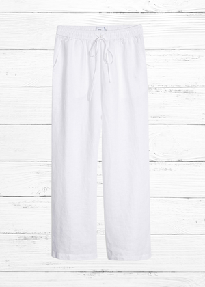Onia Drawstring Linen Pants in White