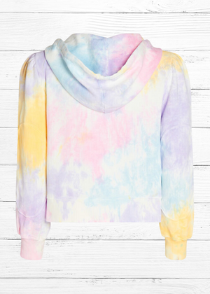 LoveShackFancy 'Kirby' Tie-Dye Crop Top  Hoodie