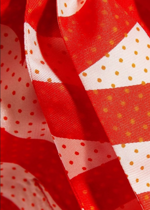 Diane Von Furstenberg 'Odeon' Silk Pink/Red Chevron Side-Knot Wrap Skirt