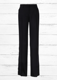 Akris Punto 'Mikka' Black Side-Stripe Wool Wide-Leg Trousers