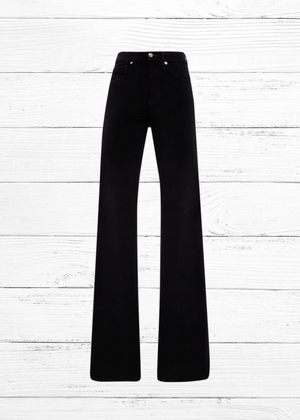 Veronica Beard 'Sheridan' Black Velvet High-Rise w/ Exaggerated Flare