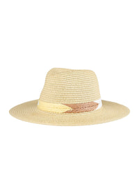 Jessica Simpson Straw Panama Hat with Embroidery Band