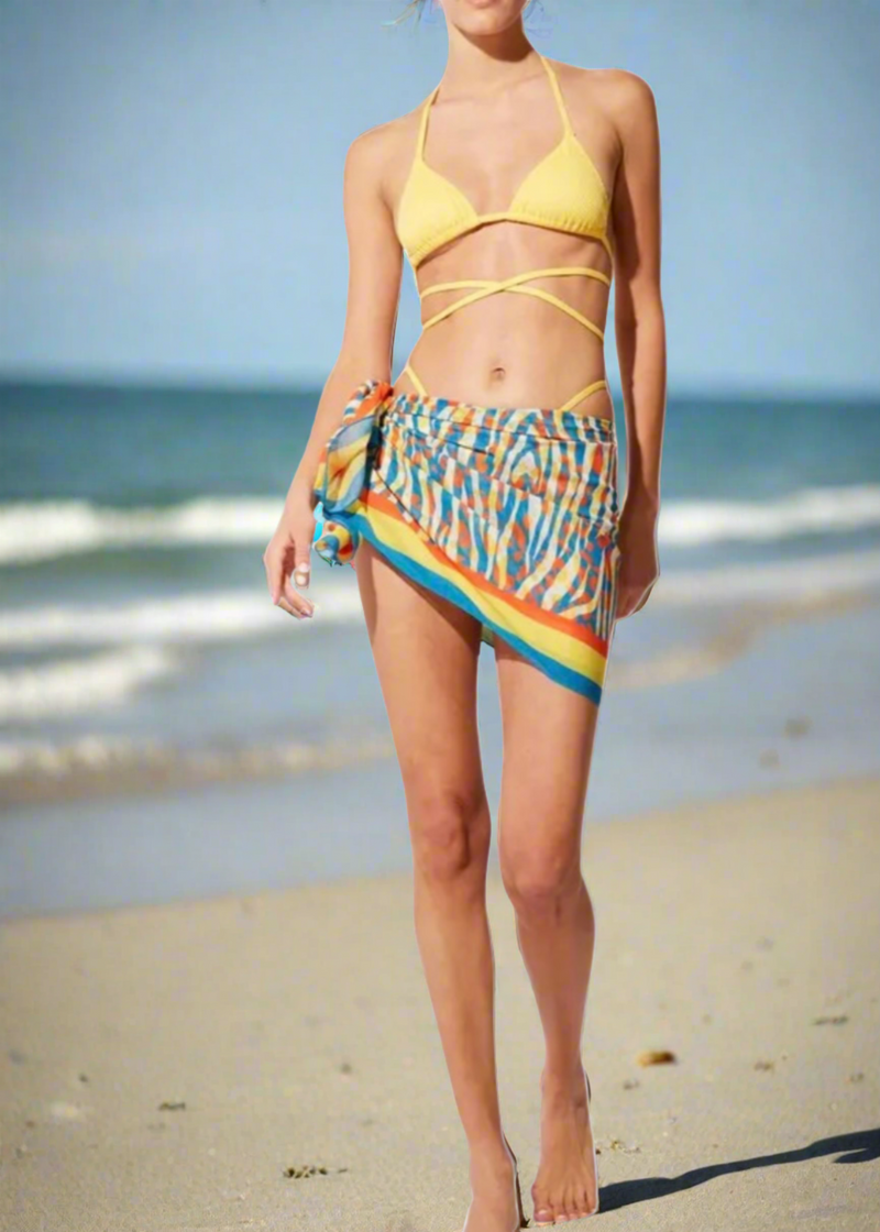Solid & Striped 'Leopard x Zebra' Mini Wrap Pareo Sarong