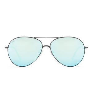DIFF Knox Black and Blue Mirror Aviator Sunglasses