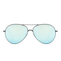DIFF Knox Black and Blue Mirror Aviator Sunglasses
