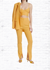 Derek Lam 10 CrosbyS 'Malika' Linen-blend Slim Slit Trousers in Mustard