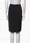 Piazza Sempione Classic Black Lightweight Wool Pencil Skirt