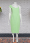 11 Honore 'Solange' Green Asymmetrical Sheath Dress
